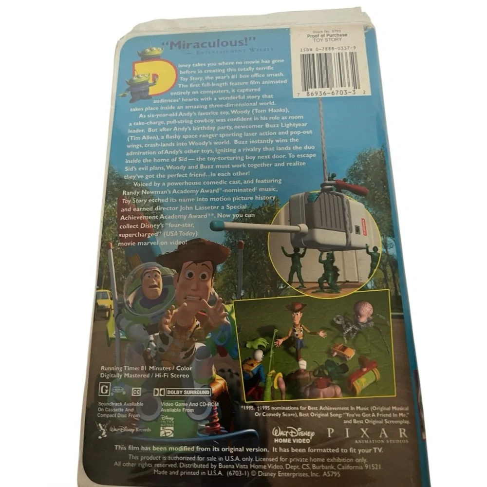 Disney Toy Story VHS. Pre owned. Case in fair condition